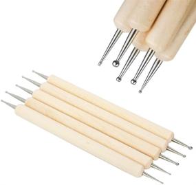 img 4 attached to 🏞️ Wooden Ball Stylus Dotting Tools Set for Clay Sculpting, Embossing, and Modeling - Valar Dohaeris Pattern