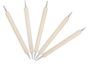 img 2 attached to 🏞️ Wooden Ball Stylus Dotting Tools Set for Clay Sculpting, Embossing, and Modeling - Valar Dohaeris Pattern