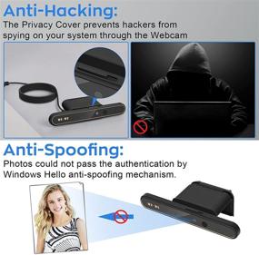 img 2 attached to 🔒 Windows 10 Compatible wo-we Anti-Hacking Webcam: Instant Login, Face Recognition, Private Mode, 1080P Business IR Cam with Dual Microphones for Online Conference