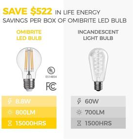 img 1 attached to OmiBrite Dimmable Equivalent Decorative UL Listed