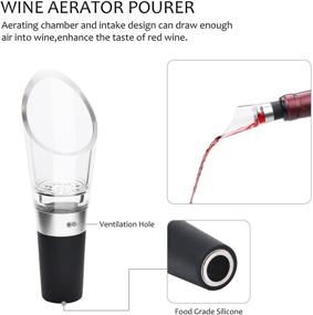 img 1 attached to 🍷 Wine Air Pressure Pump Opener Set with Needle Cork Remover, Includes Wine Aerator Pourer, Foil Cutter, and Vacuum Stopper - Perfect Wine Gift, Silver.