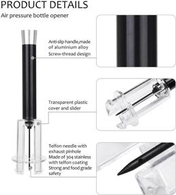 img 2 attached to 🍷 Wine Air Pressure Pump Opener Set with Needle Cork Remover, Includes Wine Aerator Pourer, Foil Cutter, and Vacuum Stopper - Perfect Wine Gift, Silver.