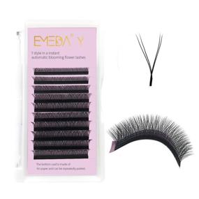 img 4 attached to 👁️ EMEDA Y Lash Extensions D Curl 0.07mm 8-14mm Mix Tray Premade Volume 2D Fans Eyelash Extension .07 Mix YY Type Wispies Soft Eye Lashes 8mm 9mm 10mm 11mm 12mm 13mm 14mm Supplies - D MIX 0.07, 8-14mm