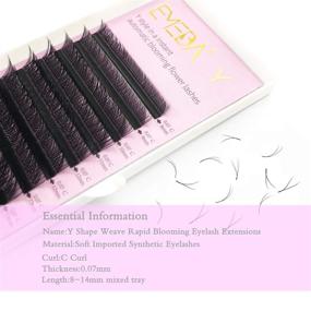 img 3 attached to 👁️ EMEDA Y Lash Extensions D Curl 0.07mm 8-14mm Mix Tray Premade Volume 2D Fans Eyelash Extension .07 Mix YY Type Wispies Soft Eye Lashes 8mm 9mm 10mm 11mm 12mm 13mm 14mm Supplies - D MIX 0.07, 8-14mm