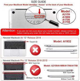 img 3 attached to 👍 iCasso Чехол для MacBook Pro 13 дюймов, выпущенных в период с 2016 по 2020 год - Будьте позитивны: Чехол из пластика с жестким корпусом и защитой клавиатуры для MacBook Pro 13 (модели A2338M1/A2159/A1989/A1706/A1708)