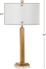 img 1 attached to Safavieh Perri Crystal Base Gold 30-inch Table Lamp Set (2-Pack) - Ideal for Bedroom, Living Room, Home Office, and Nightstand - Includes LED Bulbs