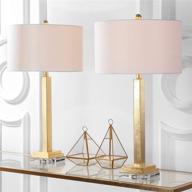 safavieh perri crystal base gold 30-inch table lamp set (2-pack) - ideal for bedroom, living room, home office, and nightstand - includes led bulbs logo