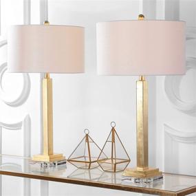 img 4 attached to Safavieh Perri Crystal Base Gold 30-inch Table Lamp Set (2-Pack) - Ideal for Bedroom, Living Room, Home Office, and Nightstand - Includes LED Bulbs