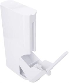 img 4 attached to 🚽 Compact 0.8 Gallon Bathroom Trash Can with Lid and Toilet Brush - Sleek White ABS Plastic Design for Home or Hotel - Space Saving Multifunctional Storage and Cleaning Set, 9.8 x 3.9 x 17.6 inch