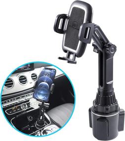 img 4 attached to APEXMOUNT Adjustable Cup Mount: Longest Telescopic Arm Cell Phone Holder for Car, Compatible with iPhone, Samsung, and All Smartphones