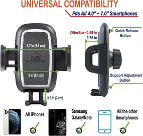 img 1 attached to APEXMOUNT Adjustable Cup Mount: Longest Telescopic Arm Cell Phone Holder for Car, Compatible with iPhone, Samsung, and All Smartphones