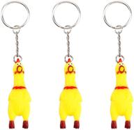 🐔 squeeze screaming chicken keychain from partykindom logo