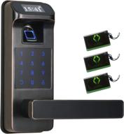 harfo fingerprint door lock: keyless entry with touchscreen & oled display - passcode keypad lock for office & home (aged bronze) logo