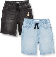 👦 spotted zebra boys' stretch denim shorts by amazon brand logo