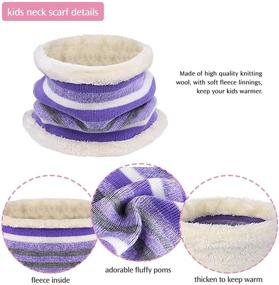 img 1 attached to Warm and Cozy Kids Hat Scarf Gloves Set: Winter Knit Beanies with Neck Warmer Gaiter - 3 Piece Bundle