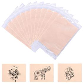 img 4 attached to 💪 Enhance Your Tattoo Skills with WeekShow Blank Tattoo Skin Double Sides 12pcs 8"x6" Practice Skin Tattoo Kit