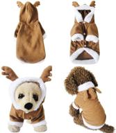 🐶 yoption puppy dog pet christmas costume: cozy outwear coat apparel hoodie logo