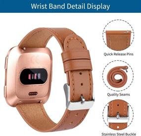 img 2 attached to Лютики BOTNUW из кожи, совместимые с лентами для Fitbit Versa 2 и носимой технологией