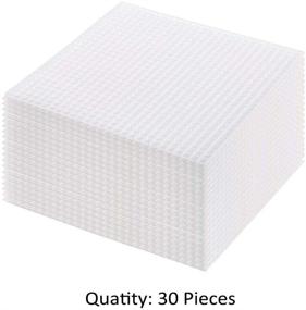 img 1 attached to 30-Pack of 6-Count Plastic Mesh Canvas Sheets for Embroidery, Acrylic Yarn Crafting, Knitting, and Crochet Projects (10.6cm X 10.6cm)