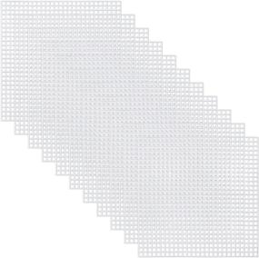 img 4 attached to 30-Pack of 6-Count Plastic Mesh Canvas Sheets for Embroidery, Acrylic Yarn Crafting, Knitting, and Crochet Projects (10.6cm X 10.6cm)