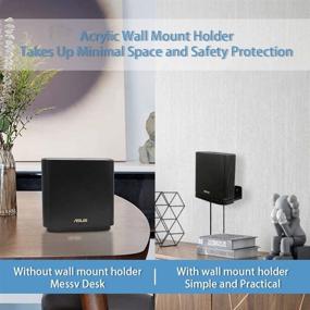 img 3 attached to 📶 Koroao Wall Mount Holder for ASUS ZenWiFi AX Whole-Home Tri-Band Mesh WiFi 6 System - Convenient Wall Bracket Hanger Stand Compatible with ASUS ZenWiFi AX WiFi 6 (1-Pack, Black)