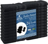 👌 dan river 100% cotton hand towels set of 24, super soft bulk hand towels, salon spa gym hand towel, bleachproof & absorbent, black, 16x26 in, 400 gsm logo