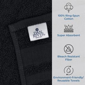 img 2 attached to 👌 DAN RIVER 100% Cotton Hand Towels Set of 24, Super Soft Bulk Hand Towels, Salon Spa Gym Hand Towel, Bleachproof & Absorbent, Black, 16x26 in, 400 GSM