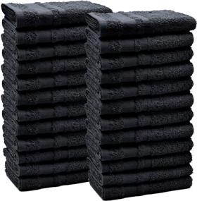 img 3 attached to 👌 DAN RIVER 100% Cotton Hand Towels Set of 24, Super Soft Bulk Hand Towels, Salon Spa Gym Hand Towel, Bleachproof & Absorbent, Black, 16x26 in, 400 GSM