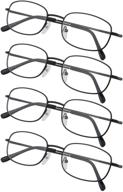 👓 metal frame reading glasses 4-pack with spring hinged arms - ideal for both women and men readers logo