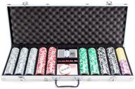 🎰 experience the ultimate poker set - 500 count of 14 gram clay composite chips in an aluminum case with playing cards and dealer button - perfect for texas hold’em, blackjack, and casino games by brybelly logo