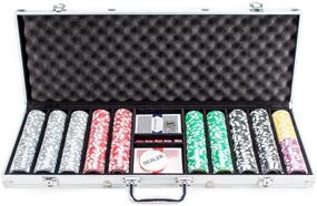 img 4 attached to 🎰 Experience the Ultimate Poker Set - 500 Count of 14 Gram Clay Composite Chips in an Aluminum Case with Playing Cards and Dealer Button - Perfect for Texas Hold’em, Blackjack, and Casino Games by Brybelly