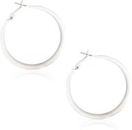 🎉 wuweijiajia retro vintage metal hoop earrings: colorful, matte & large | perfect party jewelry for women & girls logo