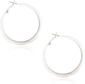 img 4 attached to 🎉 WUWEIJIAJIA Retro Vintage Metal Hoop Earrings: Colorful, Matte & Large | Perfect Party Jewelry for Women & Girls