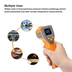 img 1 attached to 🌡️ Inkbird IFT01 Infrared Thermometer for Cooking - Digital Laser Temperature Gun (-58℉~1022℉) with Adjustable Emissivity for BBQ Oven - Includes IHT-1P Instant Read Meat Thermometer