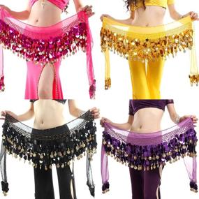 img 1 attached to Belly Performance Sequins Dancer Costumes Sports & Fitness for Other Sports