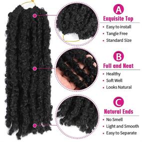 img 1 attached to 💇 Upgrade Your Hairstyle with New Butterfly Locs Hair 6 Pack - Distressed Crochet Braid Pre-Looped Long Locs (1B, 16inch)