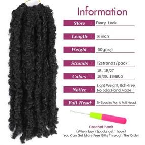 img 4 attached to 💇 Upgrade Your Hairstyle with New Butterfly Locs Hair 6 Pack - Distressed Crochet Braid Pre-Looped Long Locs (1B, 16inch)