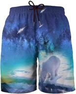 🩳 hgvoetty galaxy swim shorts with pockets for boys - trendy pattern in boys' clothing line logo