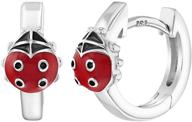 🐞 sterling silver enamel ladybug earrings for girls' jewelry logo