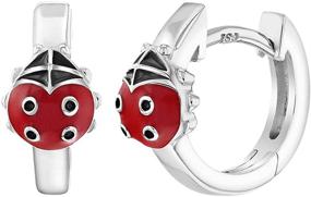 img 4 attached to 🐞 Sterling Silver Enamel Ladybug Earrings for Girls' Jewelry