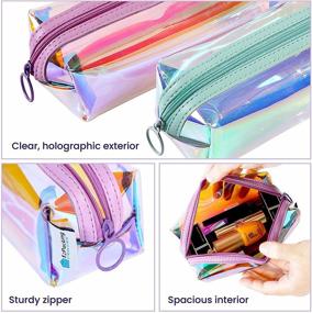 img 1 attached to 💿 Holographic Iridescent Transparent Cosmetic Organizer for Enhanced SEO