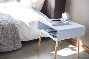 img 1 attached to White Side Table with Storage Shelf by YAMAZAKI Home