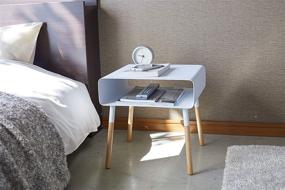 img 2 attached to White Side Table with Storage Shelf by YAMAZAKI Home