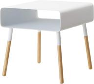 white side table with storage shelf by yamazaki home логотип