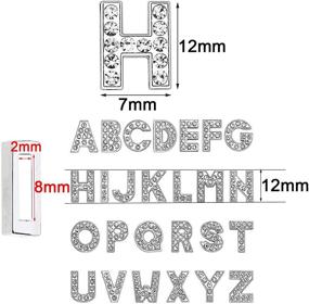 img 3 attached to 💎 RJWKAZ 26 Pcs 8mm Rhinestone Charms Letters A-Z with 10 Pcs 8mm Adjustable Silicone Bracelet Strap Wristbands - DIY Supplies