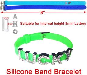 img 2 attached to 💎 RJWKAZ 26 Pcs 8mm Rhinestone Charms Letters A-Z with 10 Pcs 8mm Adjustable Silicone Bracelet Strap Wristbands - DIY Supplies