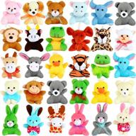 🐾 32 pack mini animal plush toy party favors: cute stuffed animals for birthdays, theme parties, and more logo