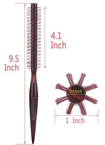img 2 attached to Компактная круглая щетка для волос с нейлоновыми щетинками, идеальна для сушки, укладки и завивки коротких волос