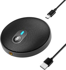 img 4 attached to 🎙️ Enhance Your Virtual Meetings with the USB Conference Microphone - Omnidirectional Condenser PC Mic for Zoom Meeting, Video Call, Online Class, Skype | Plug & Play | Mac OS X & Windows Compatible