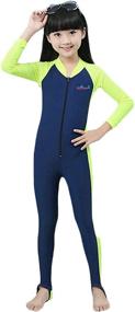 img 2 attached to Kids Piece Long Sleeve Swimsuit Protection